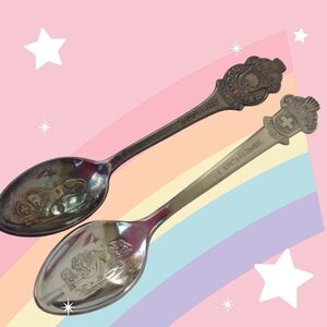 2 Mini Rolex Bucherer Lucerne Switzerland (cb) Stainless Steel Collectors Spoons